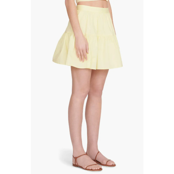 NEW STAUD Sea Mini Skirt Stretch Cotton Buttery Ruffled Sunray Women's Size 10 - Picture 7 of 11